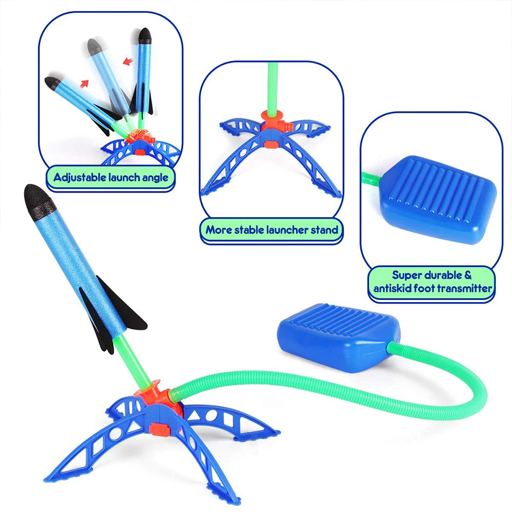 Kid Air Rocket Foot Pump Launcher Outdoor Air Pressed Pedal Soaring Rocket Toys Child Play Set Jump Sport Game Toys for Children