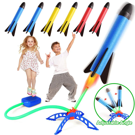 Kid Air Rocket Foot Pump Launcher Outdoor Air Pressed Pedal Soaring Rocket Toys Child Play Set Jump Sport Game Toys for Children